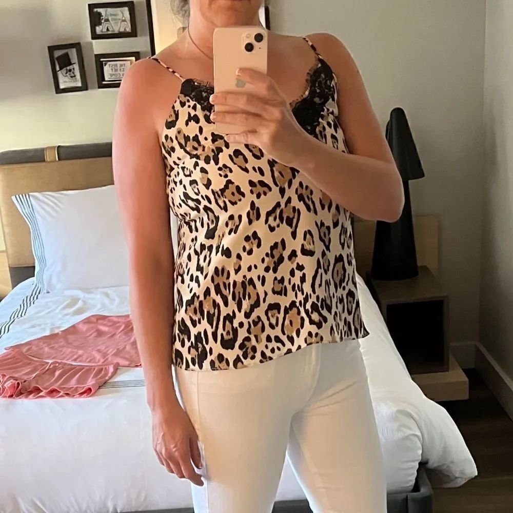 Socialite leopard and lace cami sz S